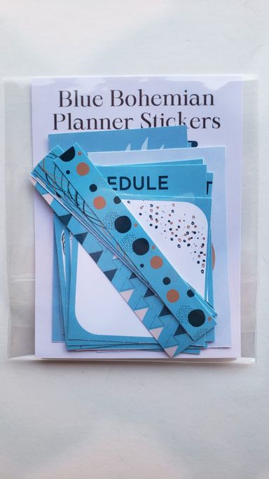 Blue Bohemian Planner Sticker