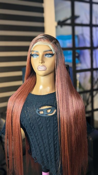 Red rosemary wig 5x5 lace closure