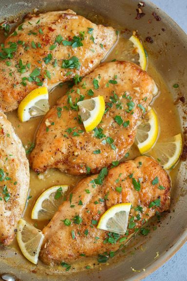 Fried Butter Lemon Chicken Breast - صدور دجاج مقلية بصوص الليمون