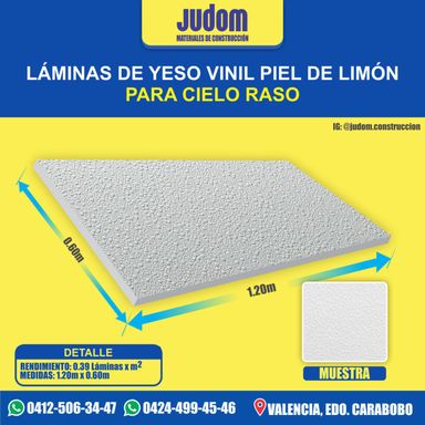 07JG010302│Lamina Yeso Vinil Piel de Limón (1212x603mm)