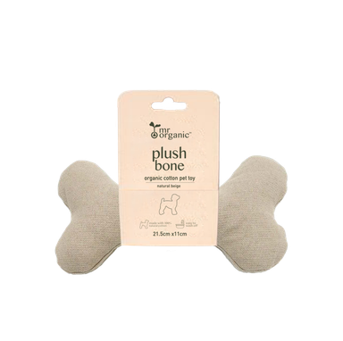 organic Cotton Dog Bone ( natural beige )  SMALL