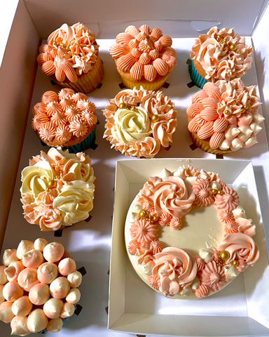 Mini coconut cake and cupcakes set 