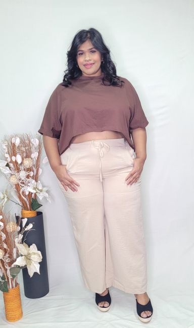 Oversized front cropped T