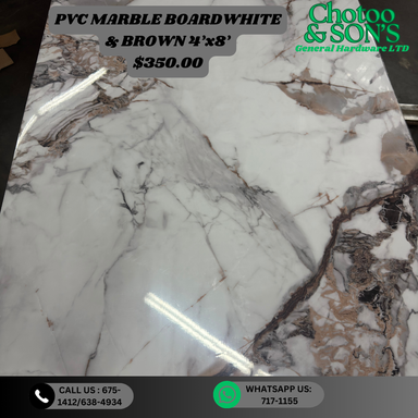 White And Brown Pvc Marble Board