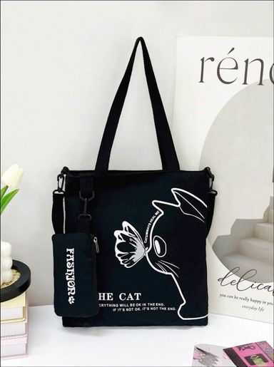 Cat Canvas Tote