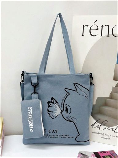 Cat Canvas Tote