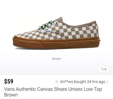 Vans Authentic Canvas Shoes Unisex Low-Top Brown