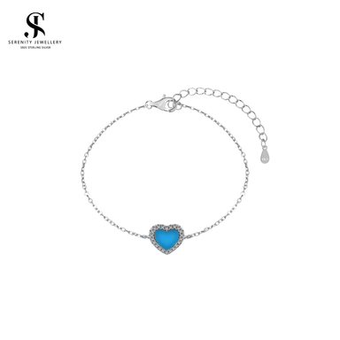 S925 Silver Turquoise Blue Zicronia Bracelet  