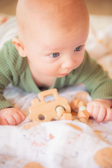 Stephen Joseph Silicone and Beech Wood Teether