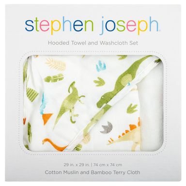 Stephen Joseph Muslin Hooded Towel With Washcloth