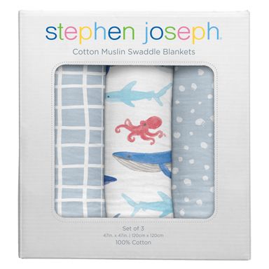 Stephen Joseph Muslin Blankets 3 Pack