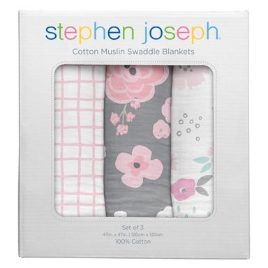 Stephen Joseph Muslin Blankets 3 Pack