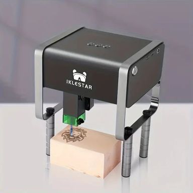 Laser Engraving Machine with Elevated Support Base and Rotating Slide Platform - Aluminum, No Battery Required