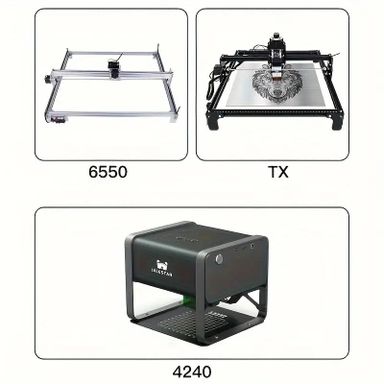 Laser Engraving Machine with Elevated Support Base and Rotating Slide Platform - Aluminum, No Battery Required