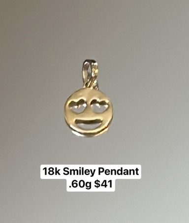 18k Saudi Gold Smiley Pendant