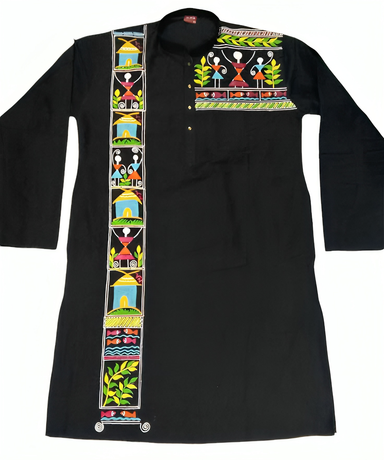 Handprinted kurta punjabi men  