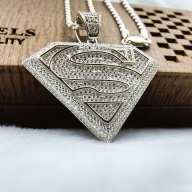 Silver radiant hero crest pendant for men