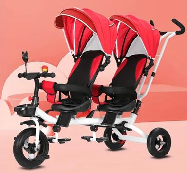 1pc Twin Tricycle, Twin Bicycle Twin Stroller, Suitable For Indoor And Outdoor