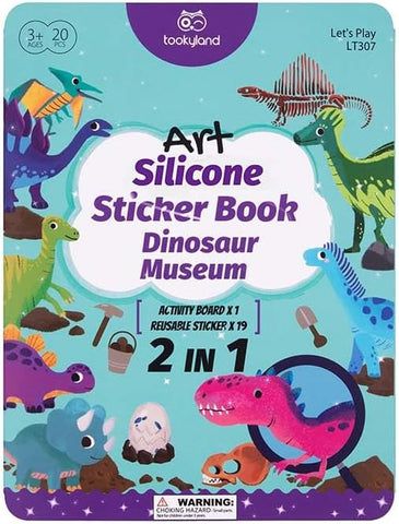 Reusable sticker book - dino