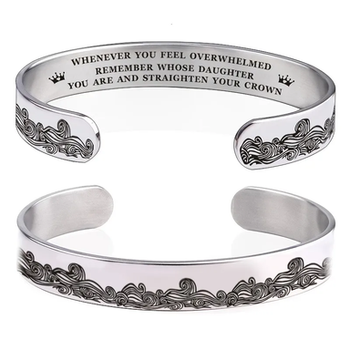 Stainless Steel Large Wave Inspirational Personality Bracelet