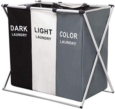 3 COLOUR LAUNDRY BASKET 