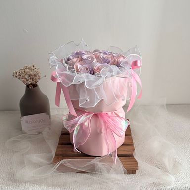 Small Ballet Style Soap Rose Round Bouquet