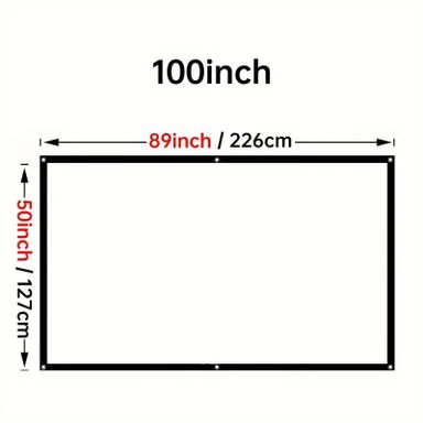 226 cm 4K  3D Projector Screen Suitable For Home Theater Outdoor Indoor Projector Screen, Portable Foldable Projection 4K Screen