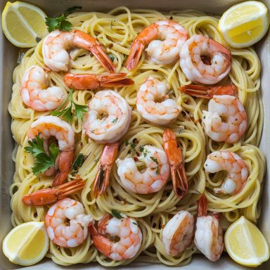 Prawn Aglio Olio Pasta (1 Portion, Good for 15 Pax) 