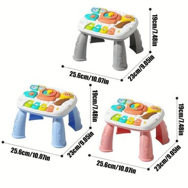 Educational Interactive Music Toy for Kids - Multifunctional Activity Table with Musical Keyboard, Animal Sounds, Rotating Pointer, and Lullaby - Durable ABS Construction, Suitable for Ages 1-3 Years