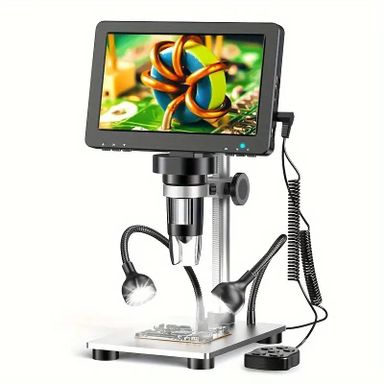 Rievbcau 7-Inch HD Digital Microscope with 1200X Magnification - 1080P LCD Display for Electronics Repair and Photography