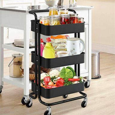 3TIER ROLLING TROLLEY WITH WHEELS 