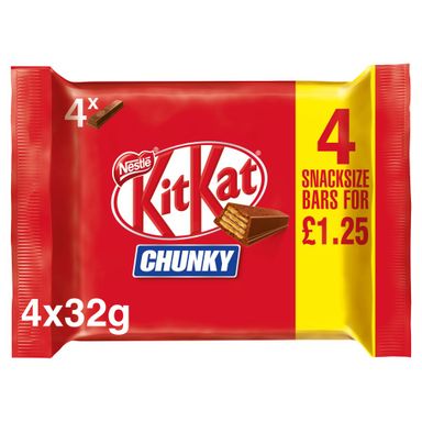 Kit Kat Chunky Milk Chocolate Bar Multipack 128g