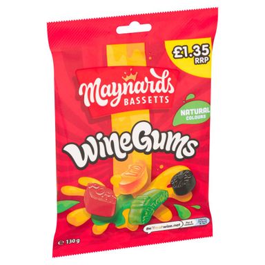 Maynards Bassetts Wine Gums Sweets Bag 130g