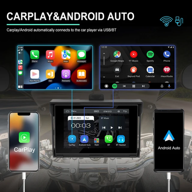 Ecrã navegação Carplay e Android Auto 5 polegadas para Moto BT