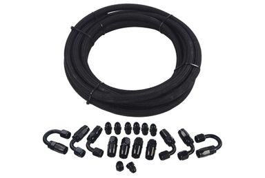 Premium AN6 Black Racing Hose Fuel Oil Line Kit for Racing Enthusiasts