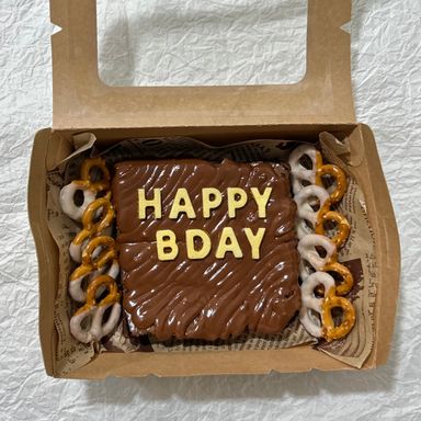 Brownie slab w/ text wordings