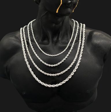 Real 10K 14k 3-6MM  Rope Chain  (MEN) 