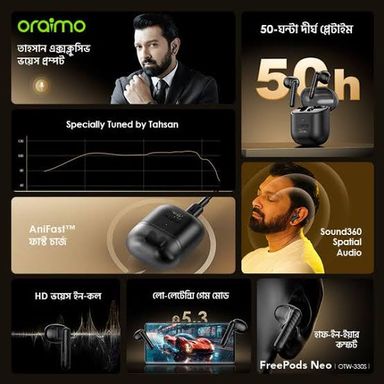 oraimo FreePods Neo x Tahsan True Wireless Earbuds