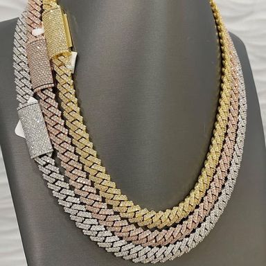 VVS Cuban Chain 14MM 27.40 ct 10k 14k 18k 