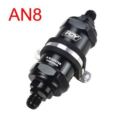 AN8 Inline Fuel Filter Compatible with E85 Ethanol