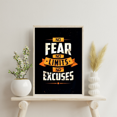 Tableau décoratif - No Fear, No Limits, No Excuses