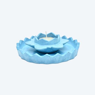 Petal Radiance Candle Stand with Tray