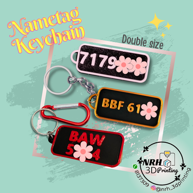 Double Size Nametag Keychain