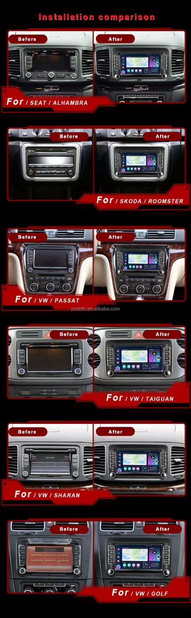 Rádio Android 8" Volkswagen Skoda Seat 4/64GB 8-core Carplay GPS