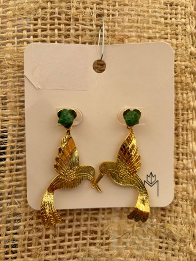 Aretes Colibrí con Piedra