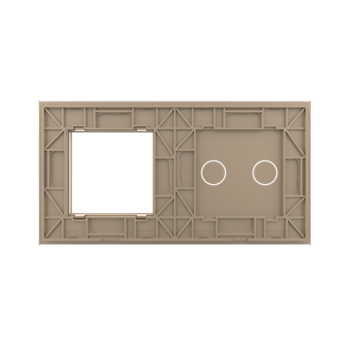 Panneau double 2 commandes + 1 case doré