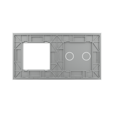 Panneau Double 2 commandes + 1 case gris