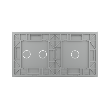 Panneau double 3 commandes gris