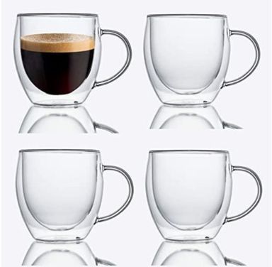 6PCS DOUBLE WALL COFFEE GLASSES 