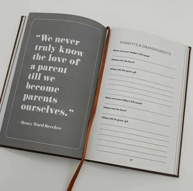 2pcs "Mom/Dad, I Want to Hear Your Story" Life Record Planner Notebooks - English.